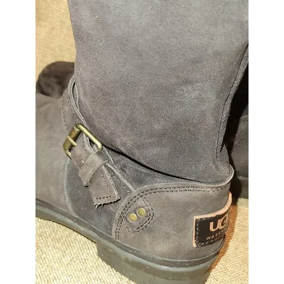 UGG Thomson Brown Leather Knee-High Boots Size 5.5 - Picture 4 of 7